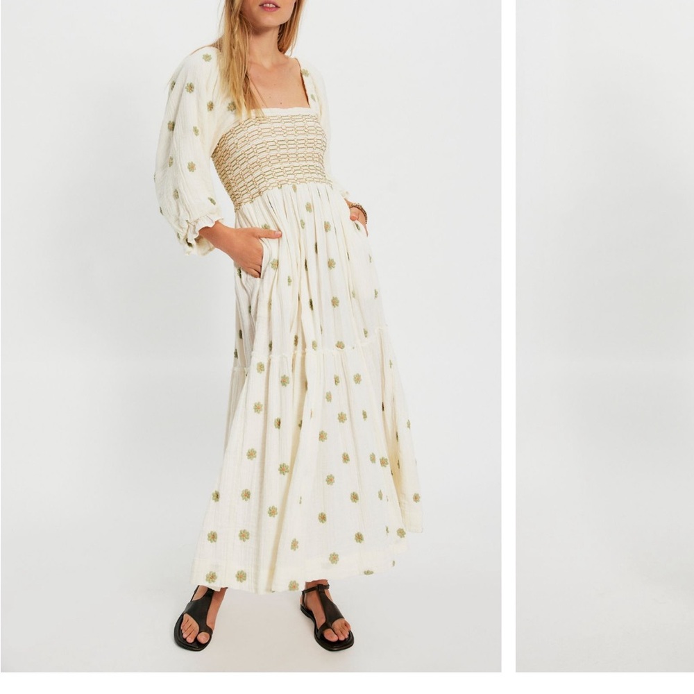 Free People Magenta Smocked Maxi Dress